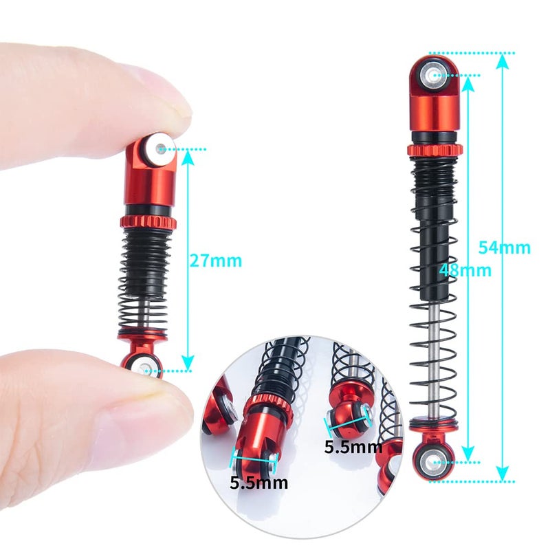 RCLIONS 1/24th RC Shocks 48mm Absorber Damper for All 1:24 Axial SCX24 AXI90081 Deadbolt AXI00002 JLU AXI00005 Gladiator RC Crawler Car Upgrades - Image 2